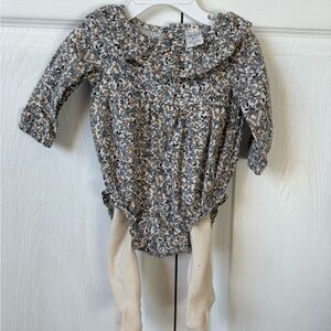 Carter's Floral Kids Matching Set - Black and Cream